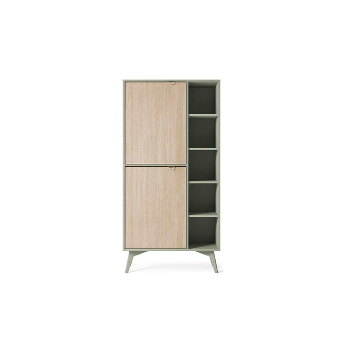 Ensemble meuble TV FOREST couleur Chevrons Scandi / Eucalyptus